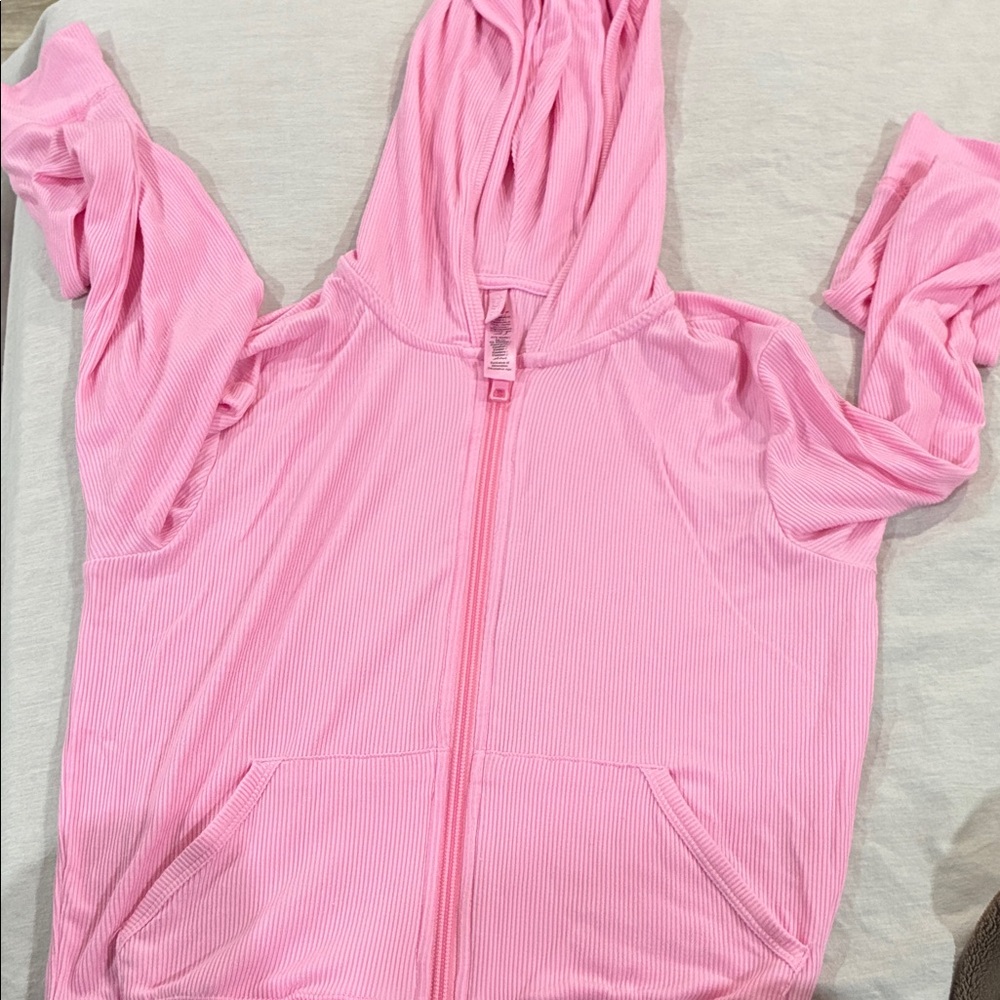 SKIMS Pink Hooded Jacket